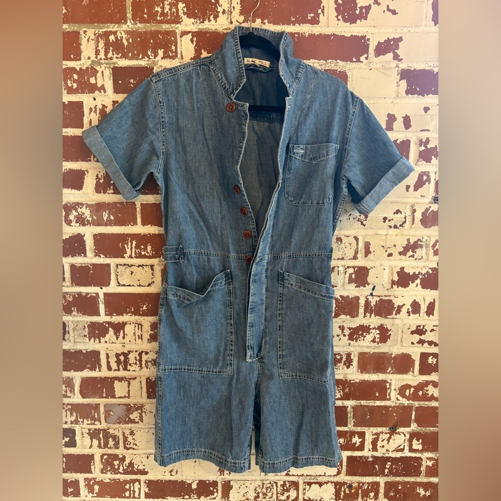 NEW Alex Mill Standard Short Jumpsuit in DENIM